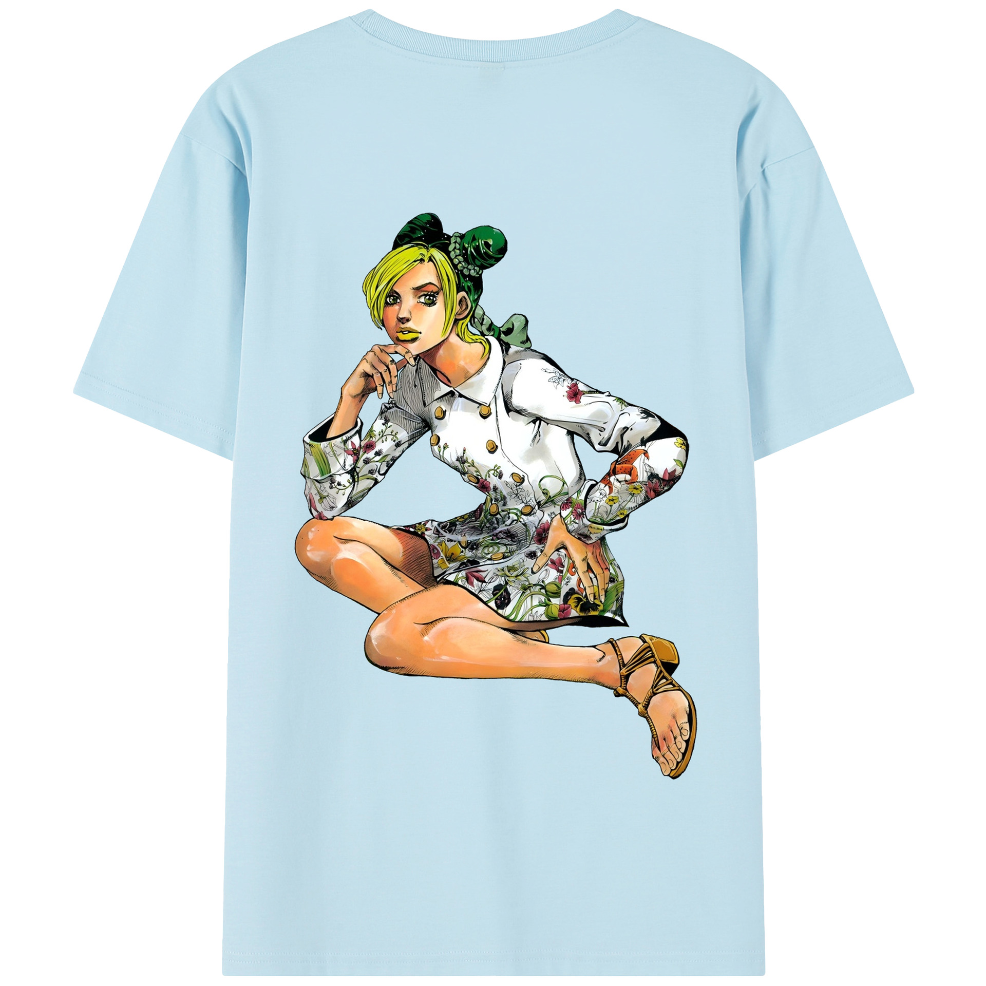 （画像用） "ジョジョの奇妙な冒険 くうじょう ジョリーン JoJo's Bizarre Adventure Jolyne Cujoh " 綿100％半袖Tシャツ（背面プリント）